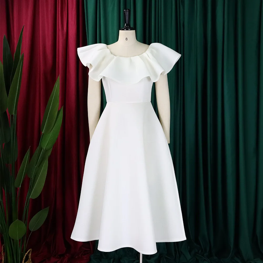 V-neck Midi Career Dress In Satin With Pleated Design For Office Ladies Suitable For Spring Season Support Dry Cleaning