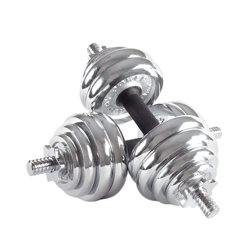 ウエイトトレーニング CHROME DUMBELL SET 20kg 20Kg Adjustable Chrome Dumbbell Set Gym Exercise Free