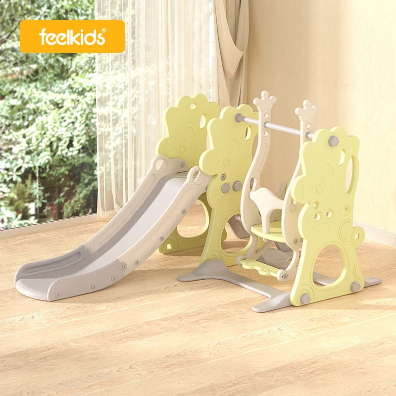 Feelkids Baby's Sense of Balance Swing Set with HDPE Plastic Slide for 3-14 Years for Adventure Park Education & Public Use