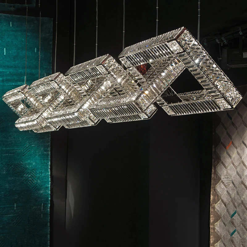Современный подвесной светильник для столовой отеля украшение лобби виллы индивидуальный большой проект светодиодная Хрустальная