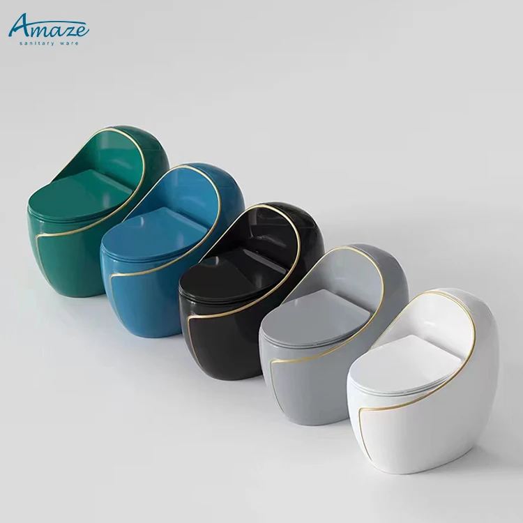 Modern ceramic sanitarios ware egg shape one piece toilet bathroom water closet s trap toilet supplier