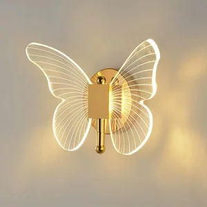 Butterfly-Inspired LED Wall Lamp with Light Modern, for Nordic-Style Hotels, Bedsides, Bedrooms, and TV Walls