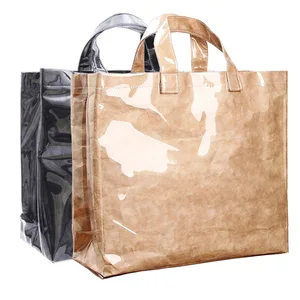Custom Printed Logo Promotional Women Reusable Tyvek Paper Shopping Totes Shopping Bag