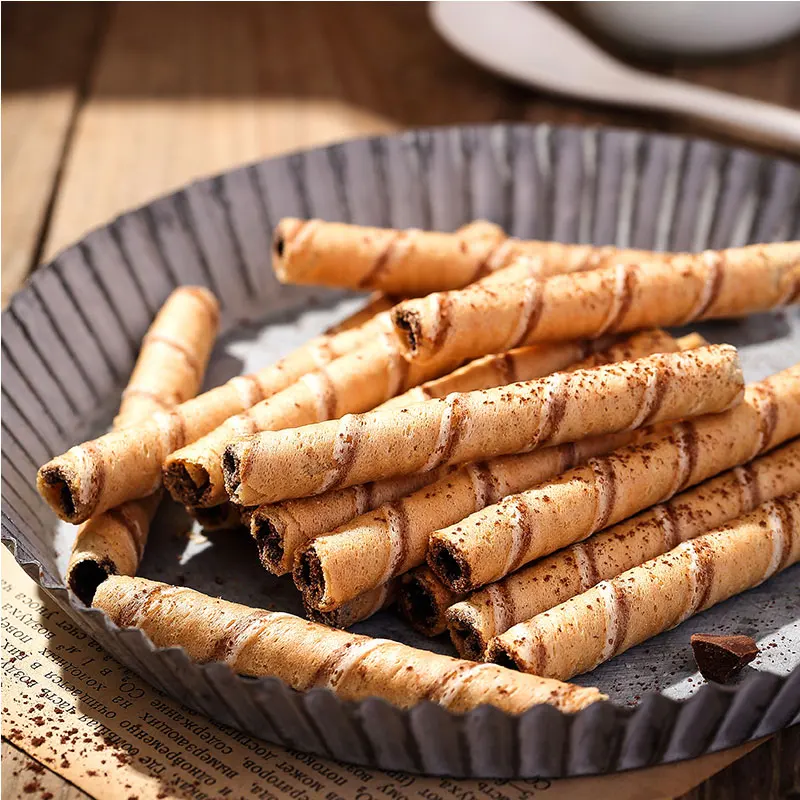 cigarette cookies wafer rolls Hot Selling Wafer Rolls Milk Cookie Finger Chocolate Stick Wafer Biscuits