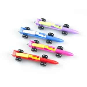 Novelty Plastic Race Car Shape Ball Point Pen New Design Toy Kids Gift with Custom Print Logo 1.0mm Writing Width