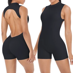 High Waist Bandage Sleeveless Casual Spring Yoga Bodysuit One Piece Exercise Fitness Clothing for Women