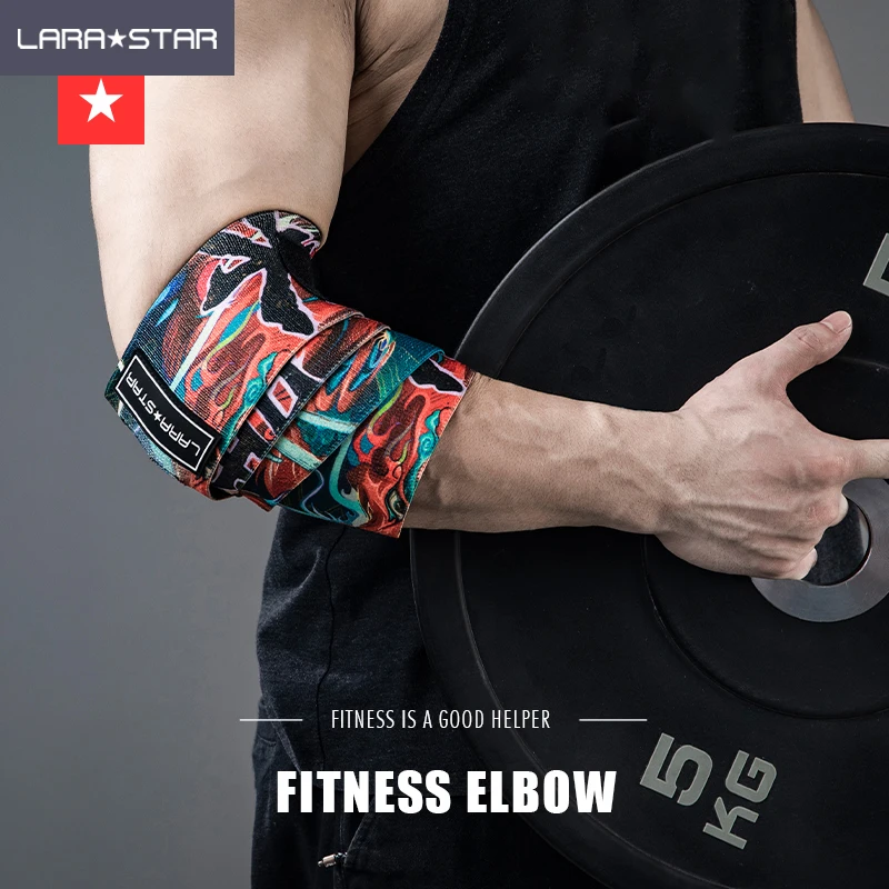 LS0523 Customized Printing Elbow Wraps Fitness Elbow Brace Compression Support Sleeve