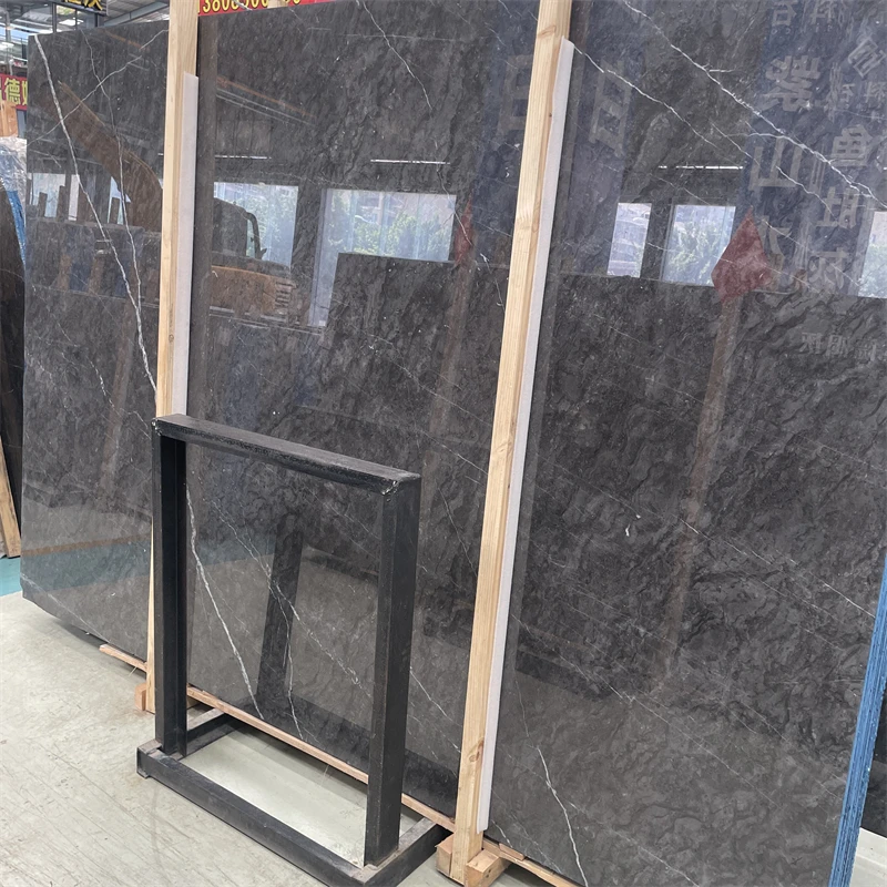 product best quality star yao grey marble slab tile for home floor dark grey marble wall tiles-1