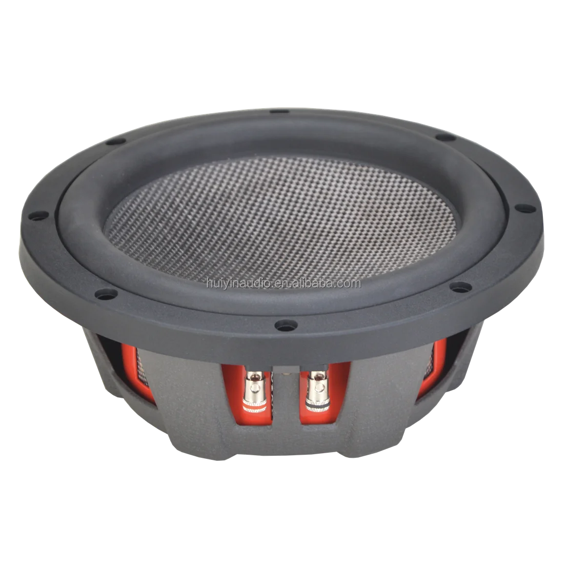 Subwoofer para automóbil de 8 polgadas, fino, con dobre impedancia de 4 ohm, 200 W RMS, bobina de voz de 5 polgadas e diafragma de fibra de carbono, para recintos de subwoofers para automóbil feitos polo usuario, modelo 850-102