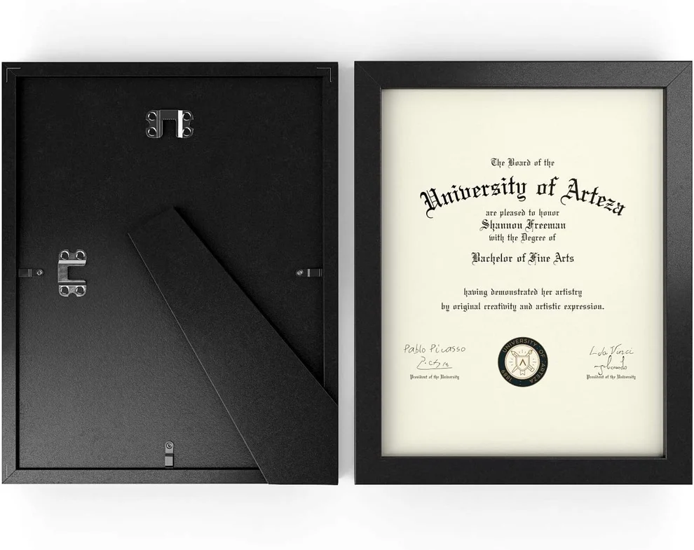 Рамка для документов 8 5x11 дюймов черная рамка