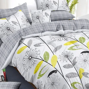 Factory Custom Plant Pattern Soft Smooth Breathable Fabric Cotton Hotel Duvet Cover Duvet Bedding Set