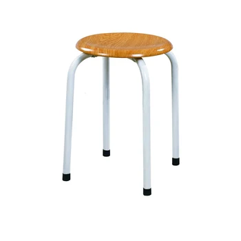 Library Furniture Or Laboratory Furniture Wooden And Metal Round Stool ...