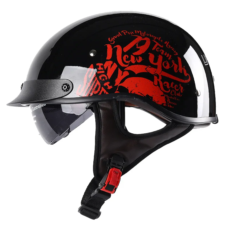 Customize Retro Motorcycle Helmet Shiny Moto Helmet Scooter Vintage