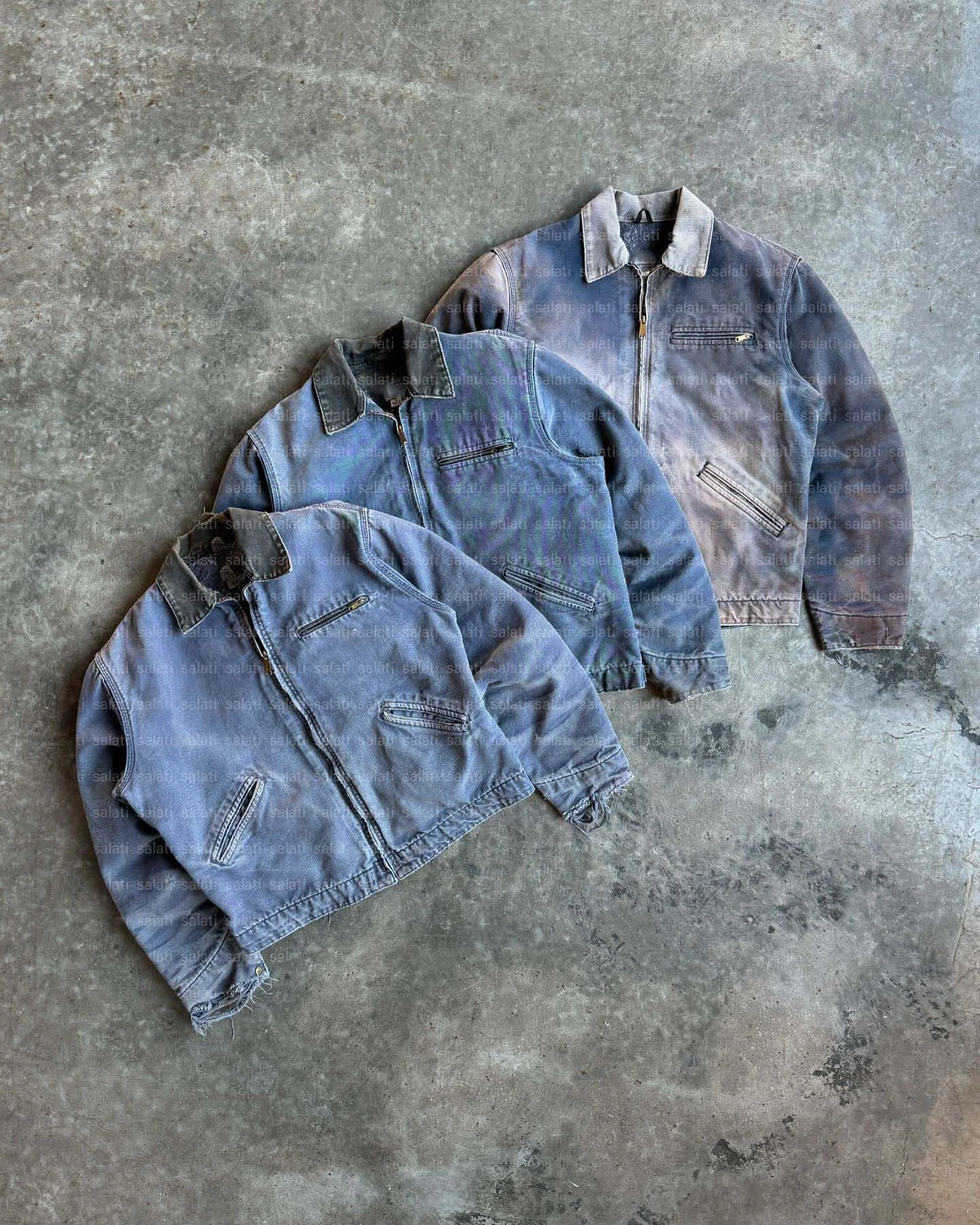 Salati Clothing Manufacturer Zip Distressed Blank Acid Wash Cotton Duck Canvas Detroit Cargo Carpenter Workwear Work Men Jackets gallery 6