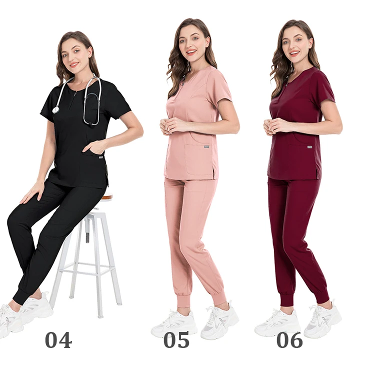 Logo Custom Scrubs Uniforms Sets Light Color Teal Green Doctor Hospital