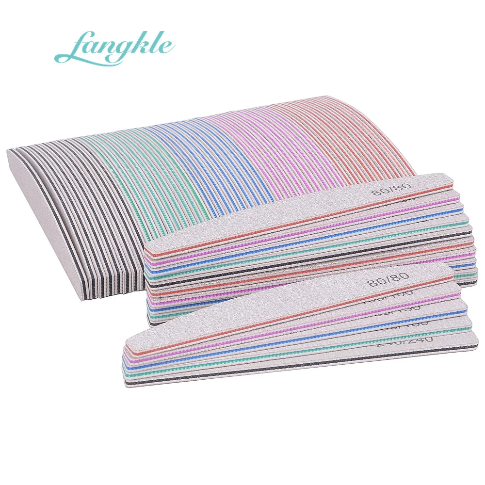 Wholesale Korean Nail Files Half Moon 100/180 Custom Nail Files Double ...