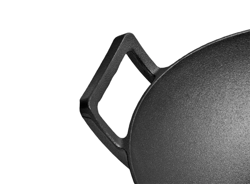 Home Kitchen BBQ Wok Cast Iron Cookware 36cm Wok Pan