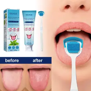 Costom OEM ODM Tongue Coating Cleaning Gel Scraping Artifact Fresh Breath to Remove Oral Odor to Cleaner for Bad Breath Gel