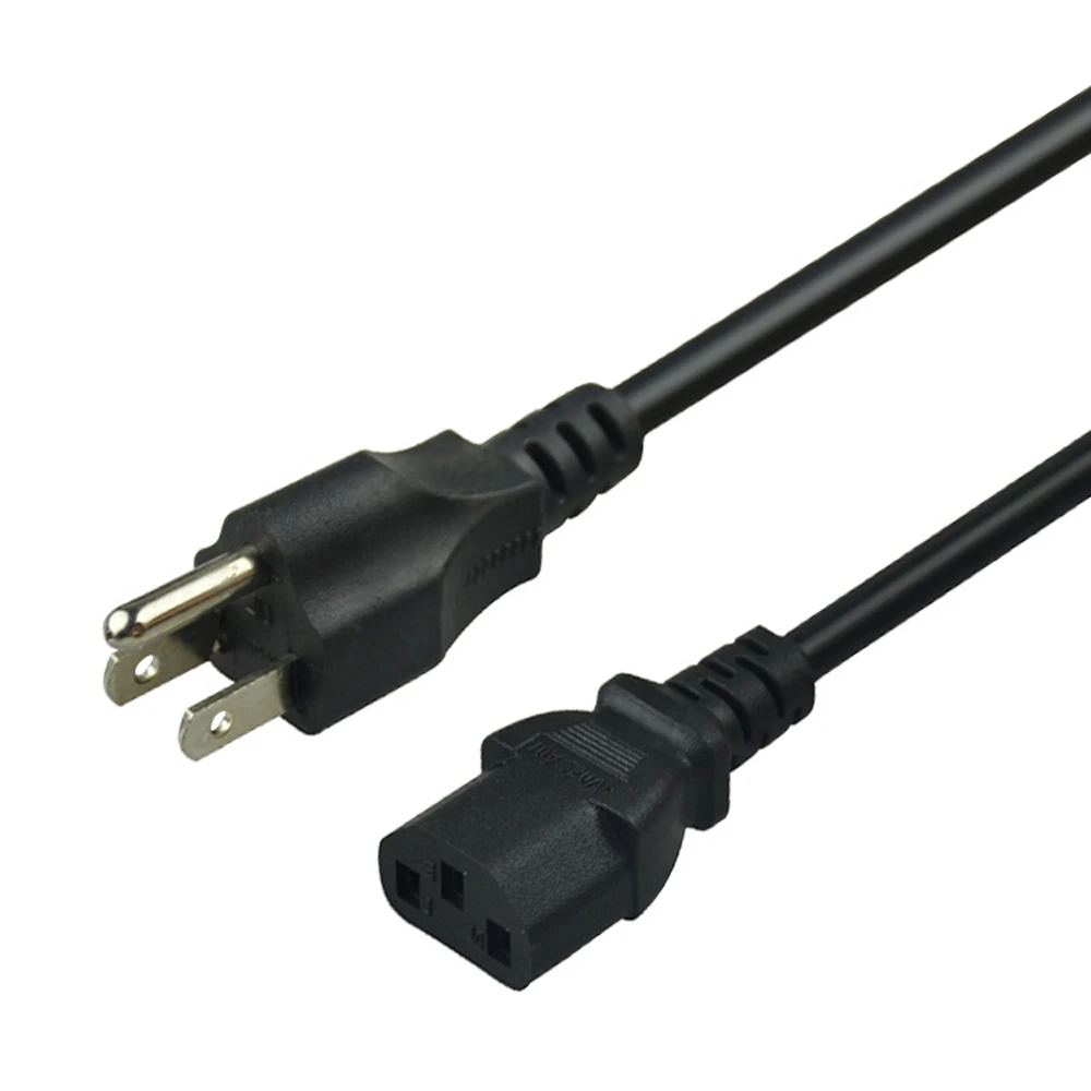 SIPU America Standard USA Ac Power Cord Plug Us 3 Pin Power Cable for Computer