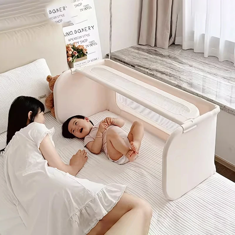 Safe Co Choc Chick GuardNest-A 3-in-1 Breathable Mesh Anti-Reflex Height-Adjustable Baby Bassinet Bedside Sleeper Crib Drop Side
