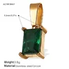Pj466gng green zirconium gold pendant