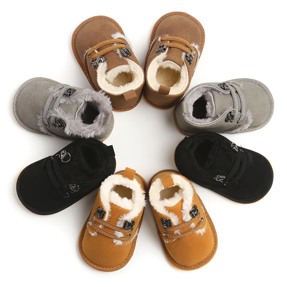2020 Winter Warm Baby Boots Add Plush Shoes With Soft Sole Newborn Baby Shoes