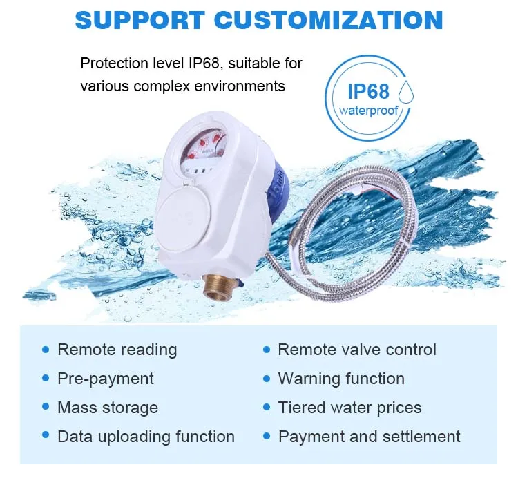 2024 PVC Prepaid Water Flow Meter Customizable OEM Remote Reading Lora Water Meter