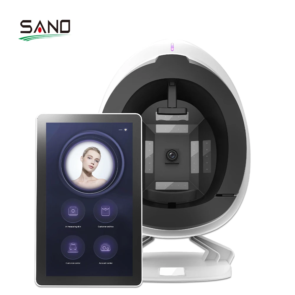 Best AI Digital Facial Skin Scanner Analyzer Handheld Face Analysis Machine with EU IT JP US ZA Plug Types
