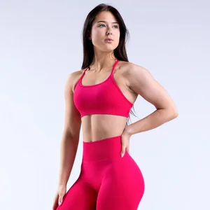 Workout Clothing Custom Women Yoga Crop Tops Sports Bra Seamless Activewear Dynamic Backless Bra