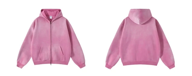 Vintage Cotton Hoodie Men Distressed Washed Oversized Heavyweight Women Plain Color Casual Autumn Fall Winter