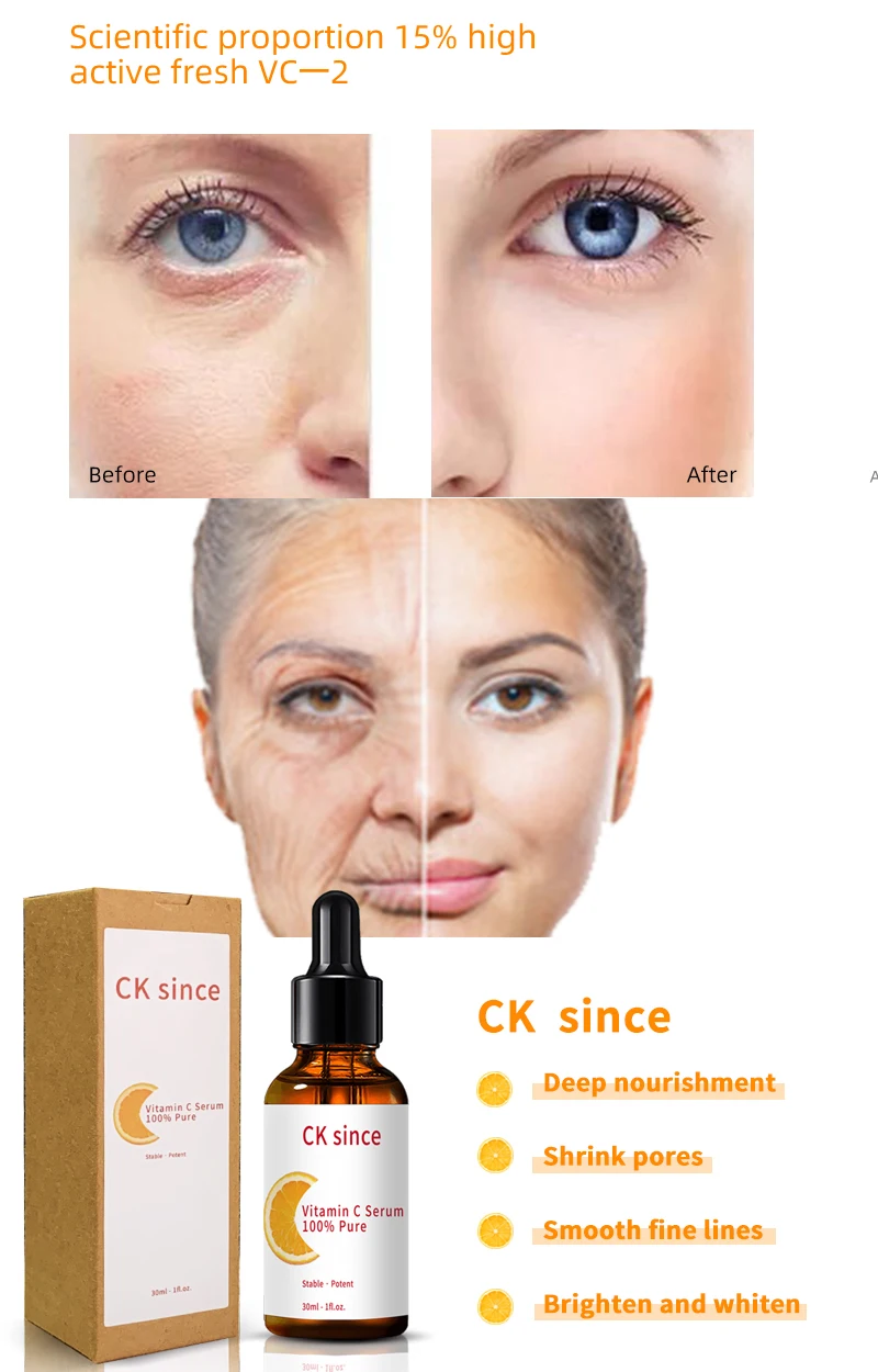 Custom Facial Vitamin C Brightening Serum Wholesale Face Serum Skin 