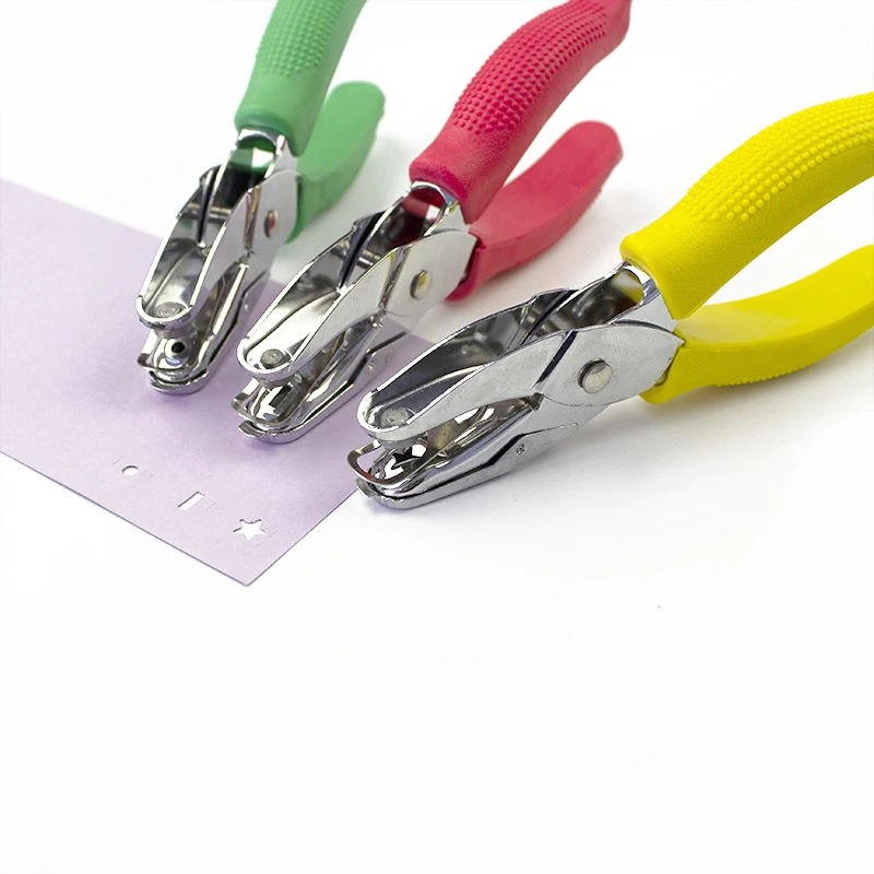 Factory Manual Different Shapes Paper Hole Punch With Rubber Covers for Office and School
