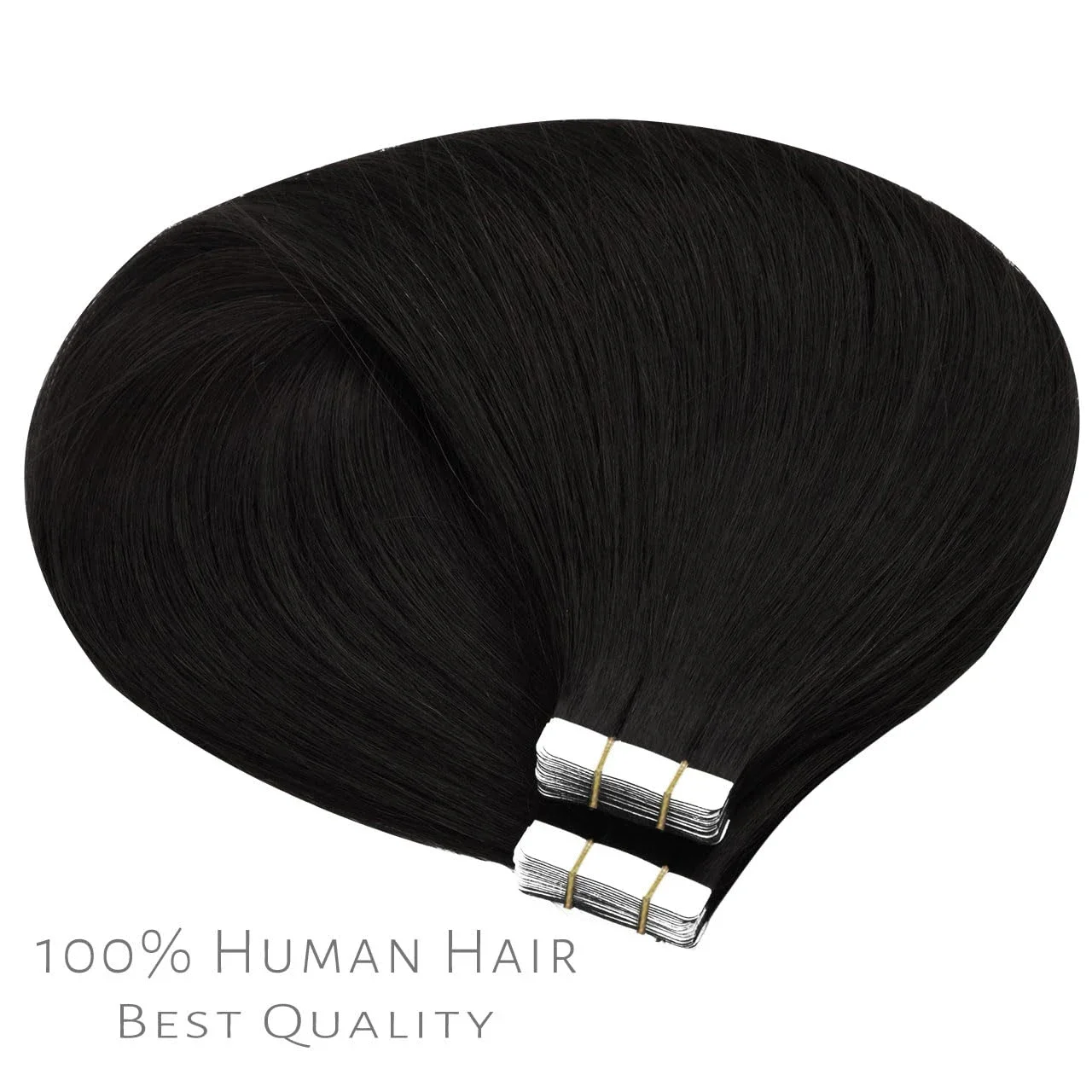 Ίσια ταινία σε επεκτάσεις μαλλιών, ανθρώπινα μαλλιά, φυσικό χρώμα, γυναίκες, 16-26 ίντσες_voghion.com