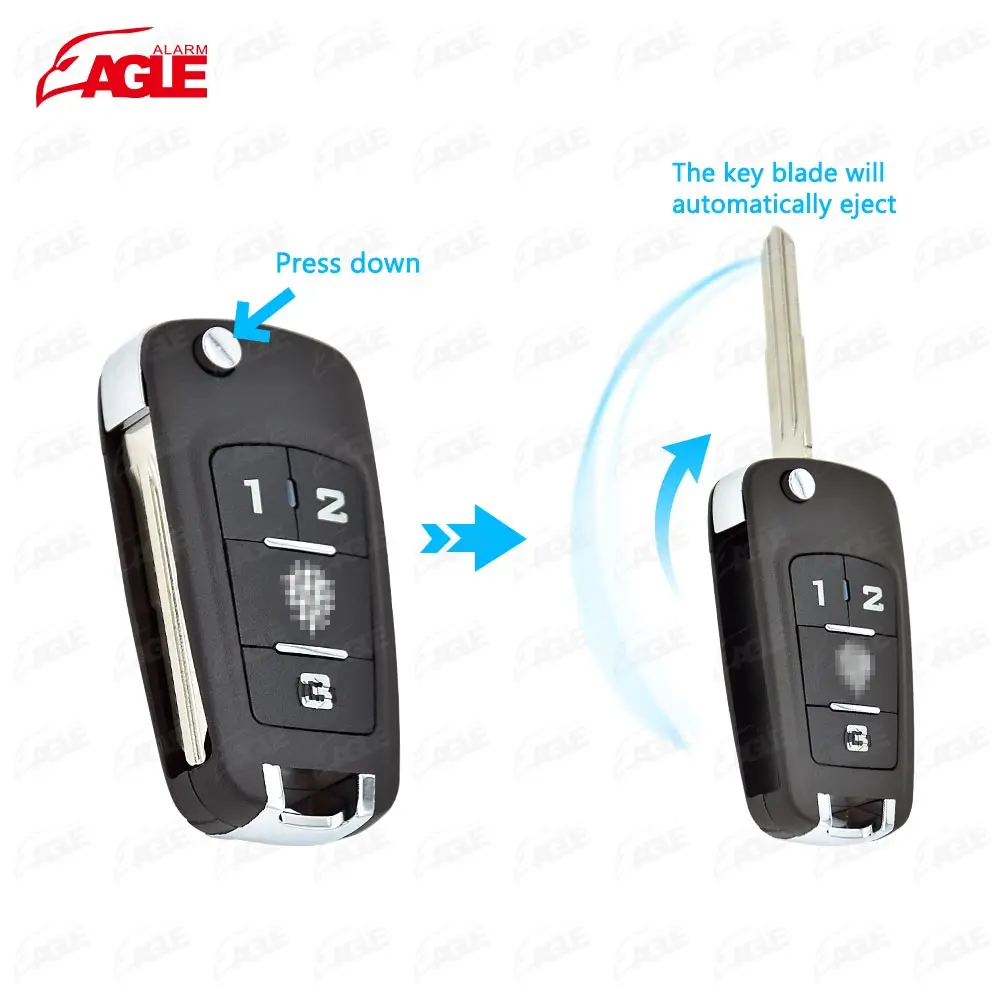 Car Key Vehicle Keys Durable 2 Buttons Car Foldable Flip Remote Key Fob Shell for Opel Vauxhall Astra Insignia