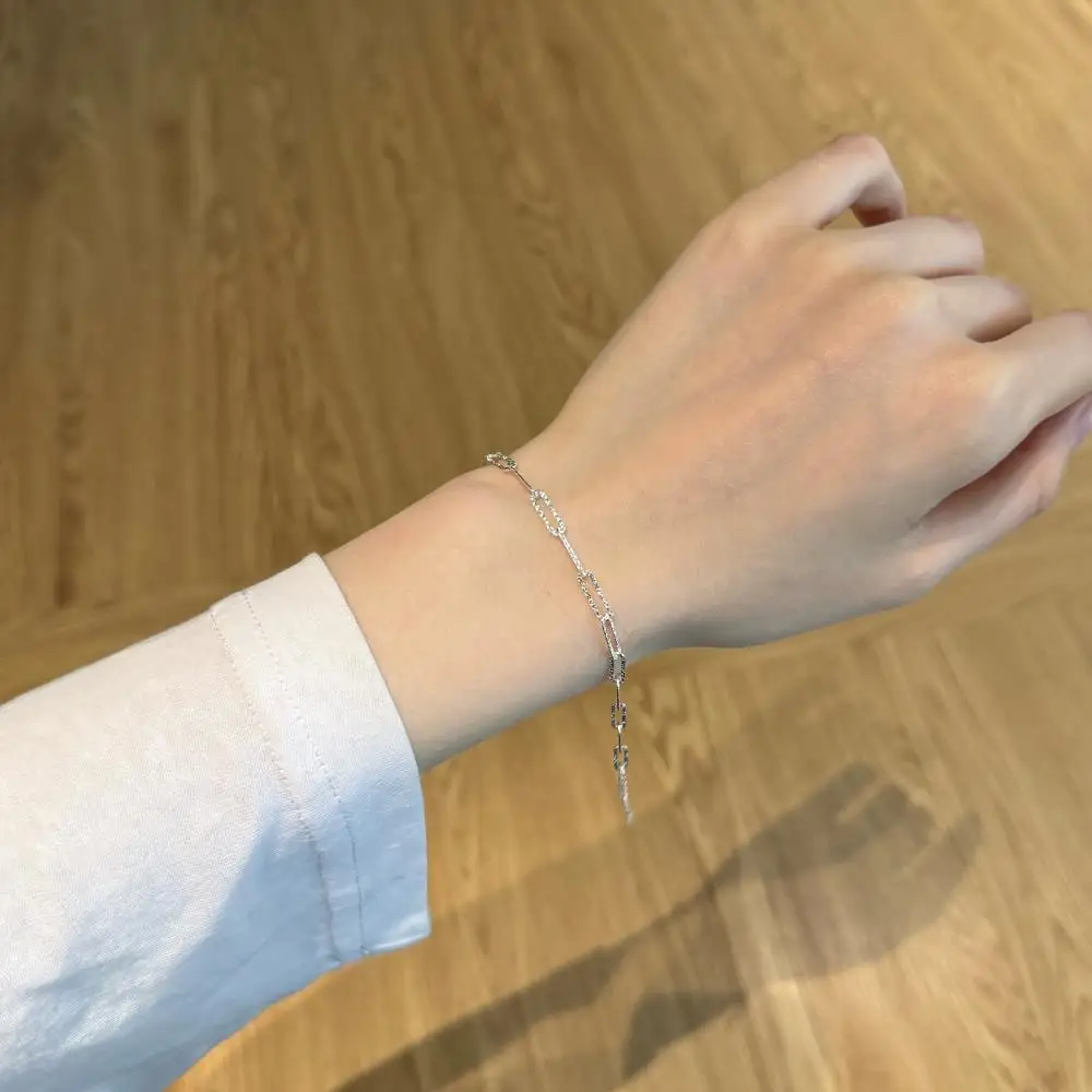 KAKODIY Ms. KAKODIY shows adjustable simple personality luxury custom 925 sterling silver paper clip chain bracelet for women detail 9