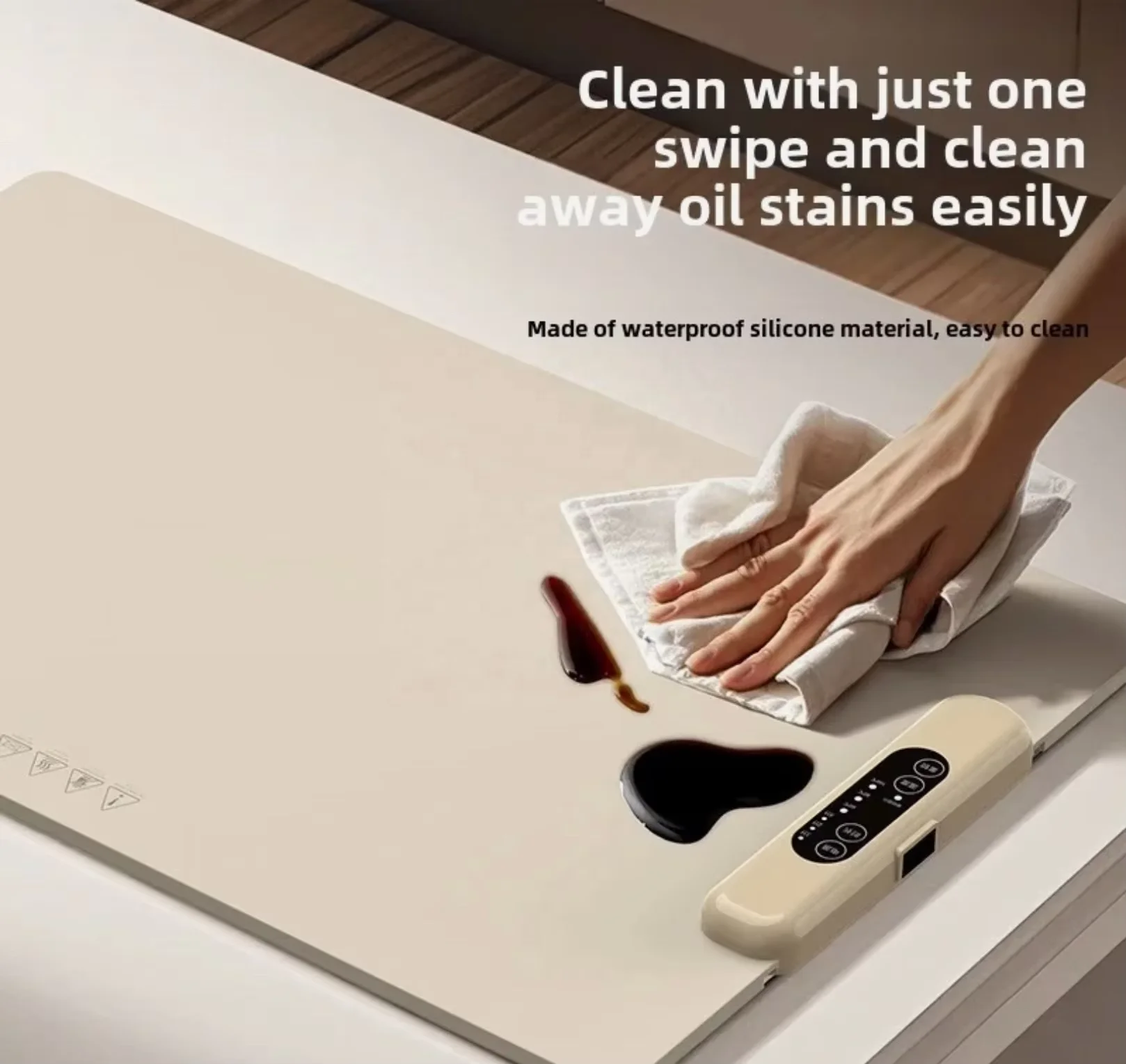 Foldable Thermostat Heating Table Pad Soft Silicone Hot Plate Smart Touch Control Non-Slip and Non-Scald Panel Food Heating Pad 3