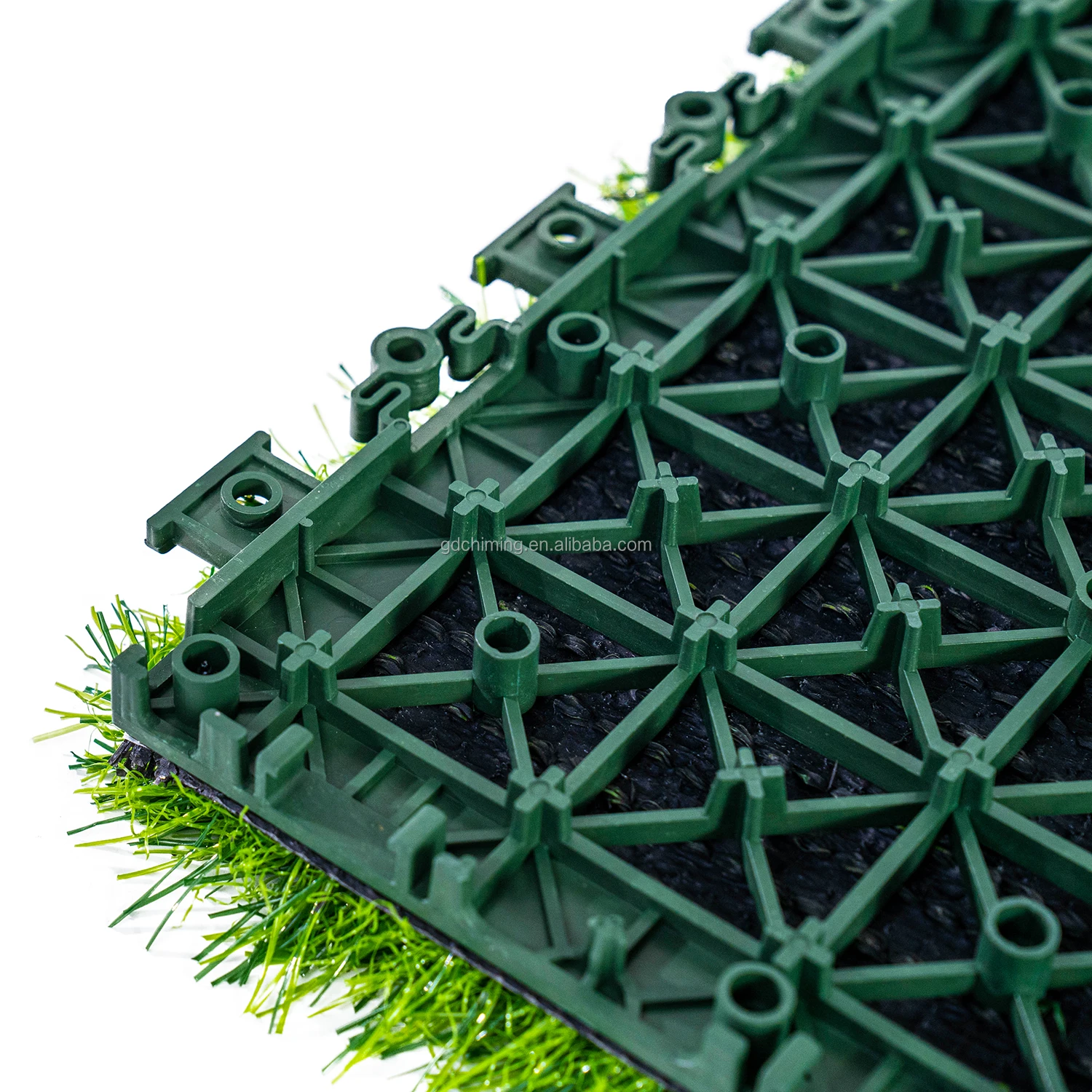Artificial Grass Turf Lawn Tile Interlocking Grass Turf Mat With Drain