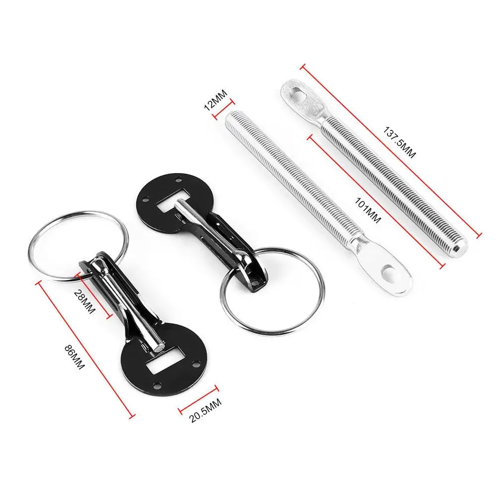 Kit Verrouillage Capot Universel EBTOOLS - Serrure à Clé Sécurité Pour Moteur Voiture - Style Carbone