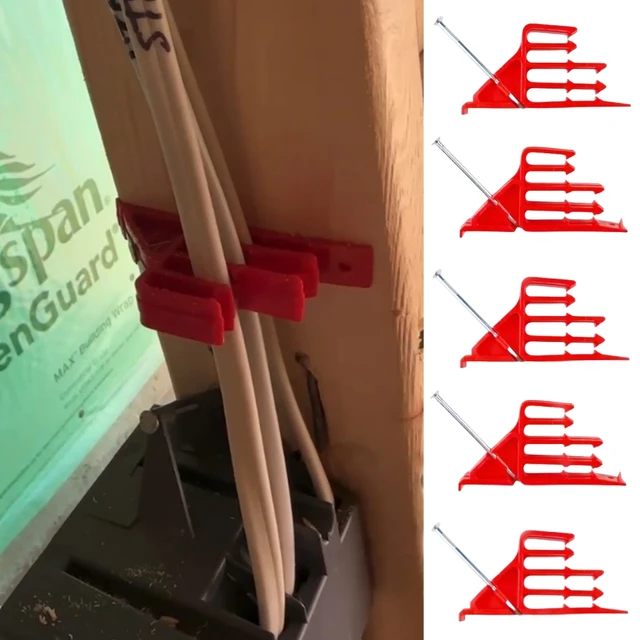 ETL Listed Red Sort Out Multi Cable Staple Electrical Cable Wire Stackers for Cable Organization