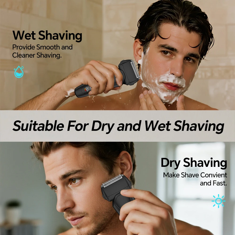 Exclusive USB Household RV Hotel Use Electric Shaver Three Reciprocating Blades Full Body Sideburns Shaving Washing Features supplier