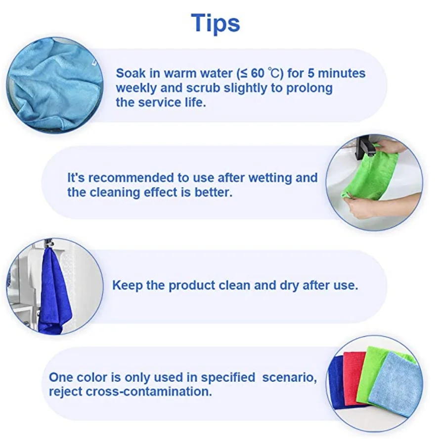 Premium Microfiber Cleaning Cloths Thick And Big Enough Multi Purpose