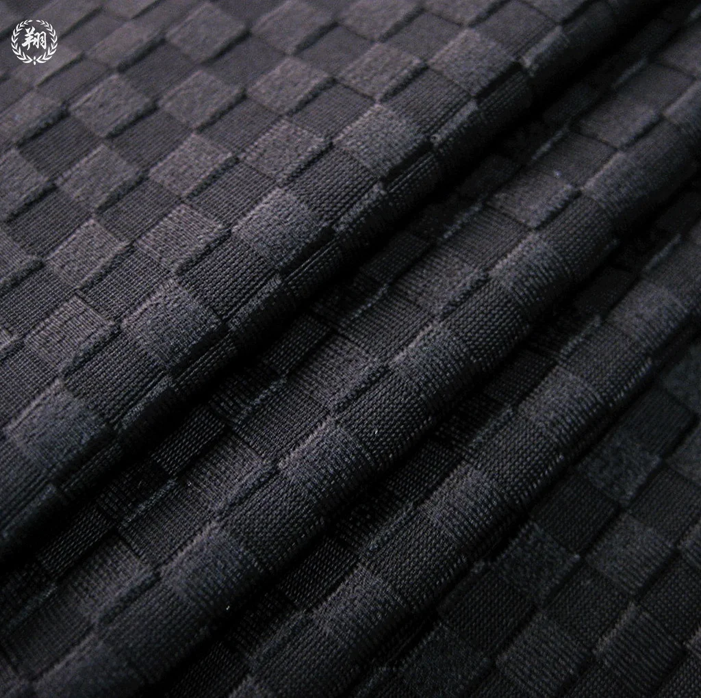 Custom Nylon Spandex Checker Board Weave Jacquard Fabric Quick-Dry Plain Style for Girls Sportswear Lingerie Swimwear