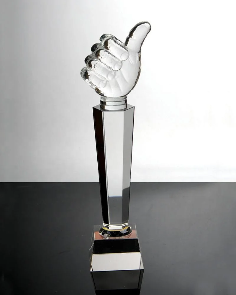 MH-JB0027  Engraving Award  Middle Finger  Trophy Cup Crystal Hand Trophy