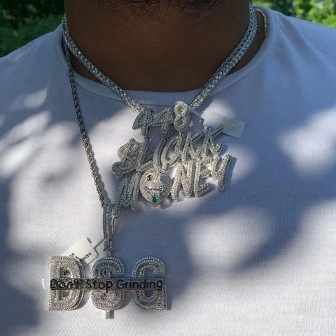 Iced Out Sparking CZ Hip Hop Men Rock Jewelry High Quality Gold Plated 5A Cubic Zirconia 448 Slickk Money Pendant Necklace