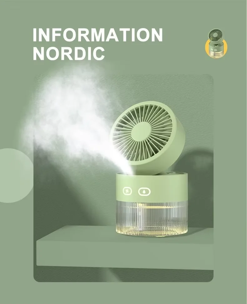 USB Humidify Table Fan Can Add Ice and Water Spray Desktop Powerful Electric Fan Student Dormitory Strong Wind or Small Wind