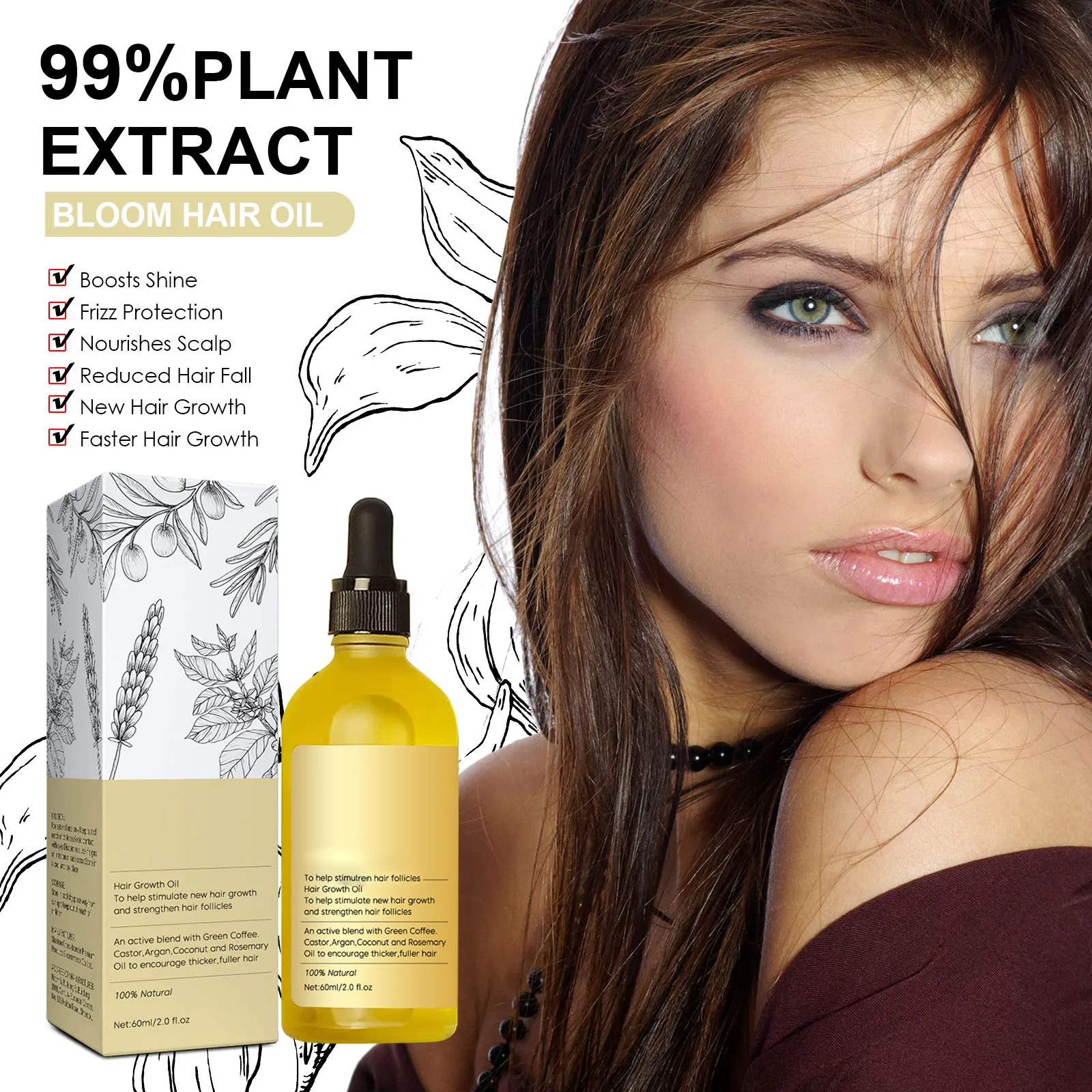 Custom 100 Natural Organic Effective Anti Loss Hair Treatment Regrowth