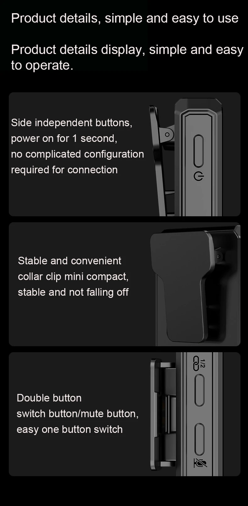 2.4Ghz wireless live microphone Lavalier high quality for Youtube Facebook Live Stream Interview Vloggers Video Conference
