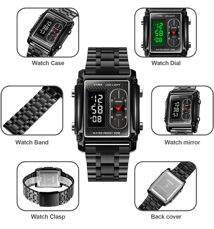 SKMEI 1868 New Arrival Original Luxury Business Watches Fashion Design Sport Waterproof Sport CHARM Wristwatch Digital Watches