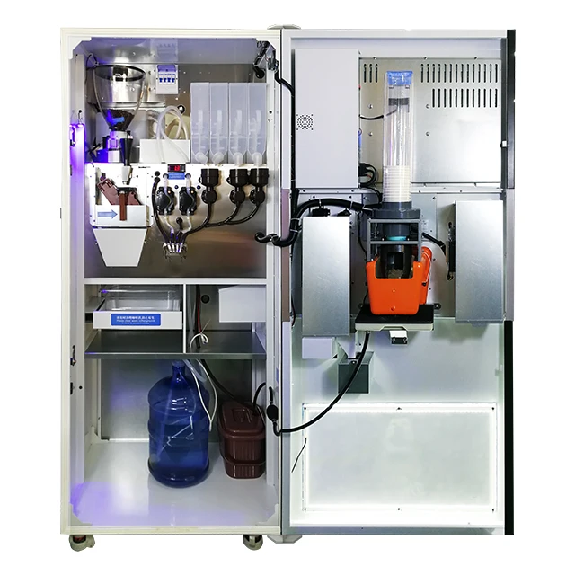Автоматический автомат для горячего и холодного кофе Свежий молотый кофе с сенсорным экраном 32 дюймов