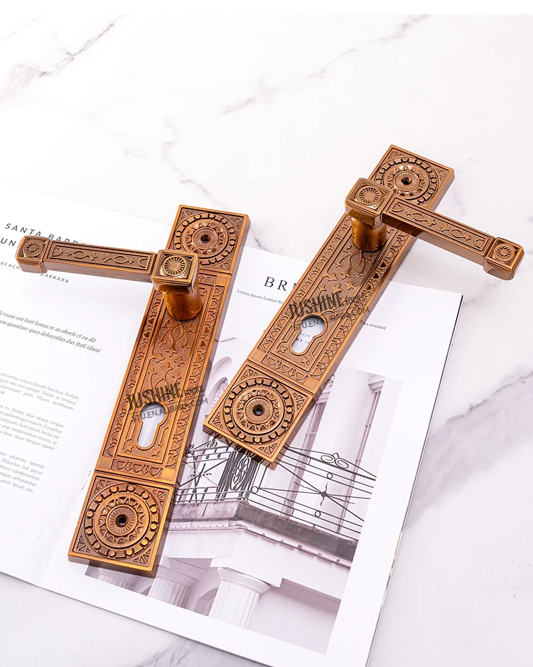 2023 Luxury New Design Door Handle With Plane Cylinder Lock Wooden Gate